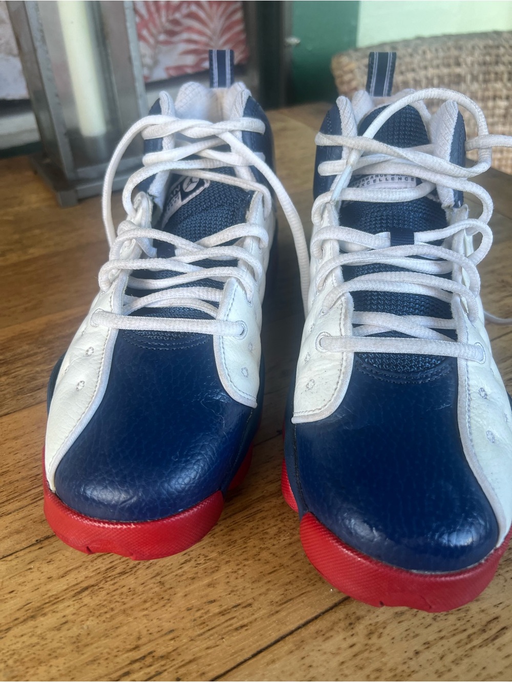 Kids Navy, White & Red Athletic Sneakers 7Y
